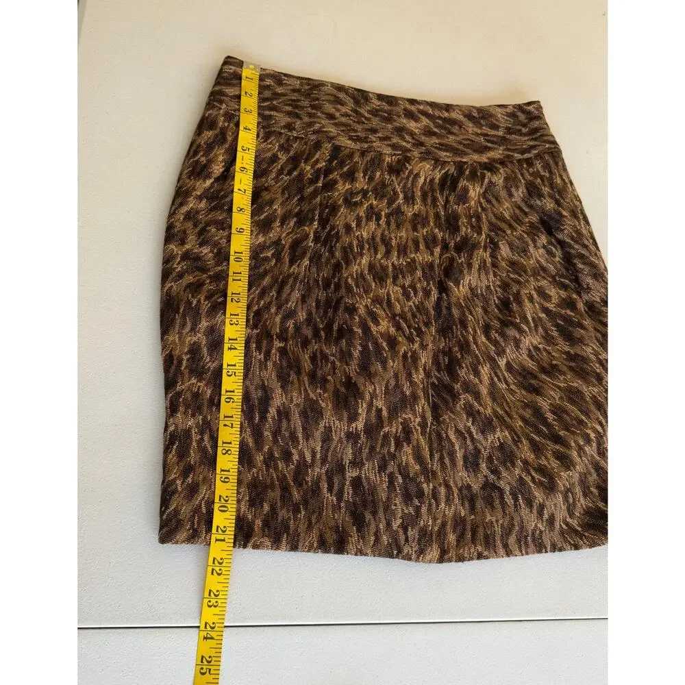 Vintage Y2K Adrienne Vittadini Animal Print Metallic Pencil Skirt 10 NWOT